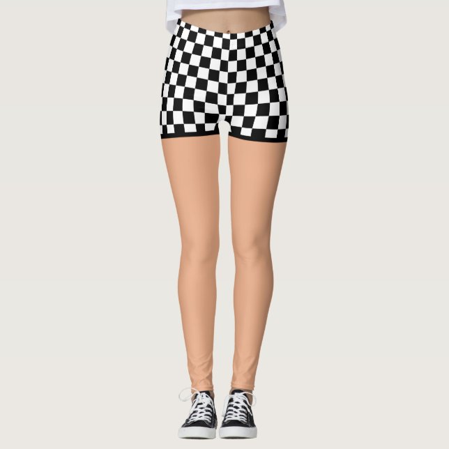 Chequered Flag Shorts - Light Leggings (Front)