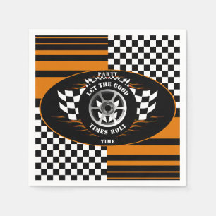 Chequered Flag Sports Car Racing Birthday Party   Napkin