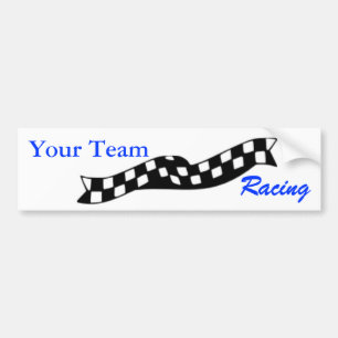 Chequered Flag Swoop Race Team Bumper Sticker