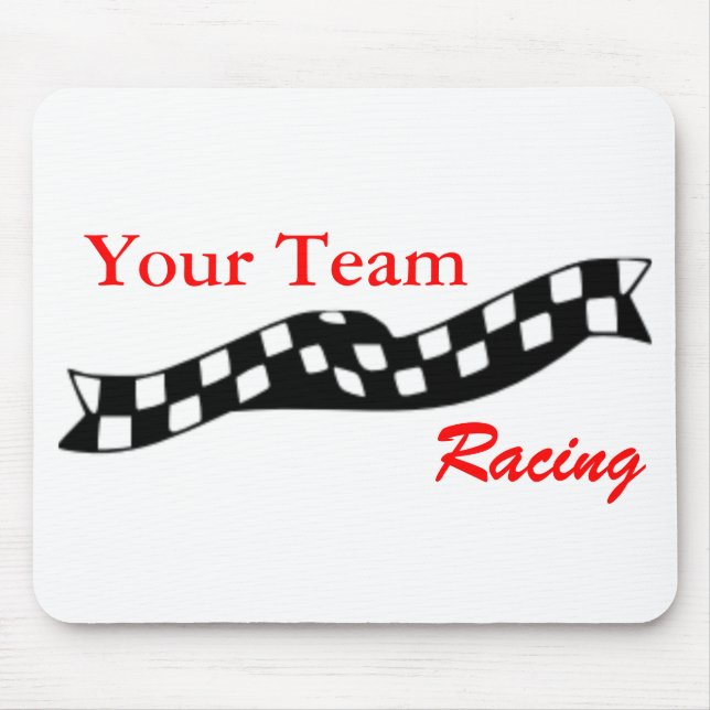 Chequered Flag Swoop Race Team Mousepad (Front)