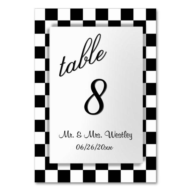 Chequered Flag Table Number (Back)
