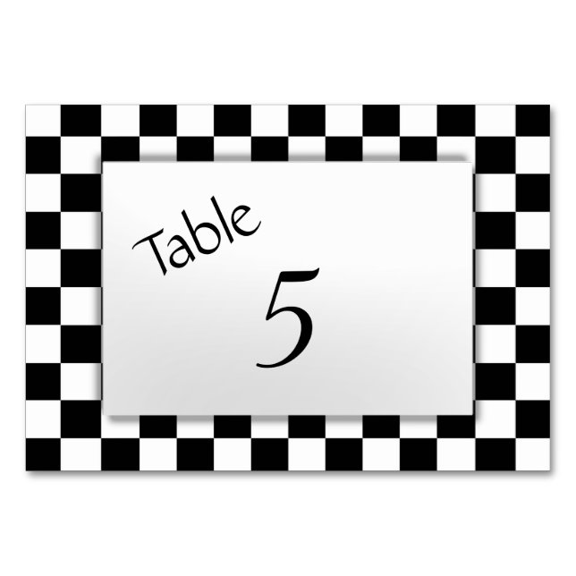 Chequered Flag Table Number (Back)