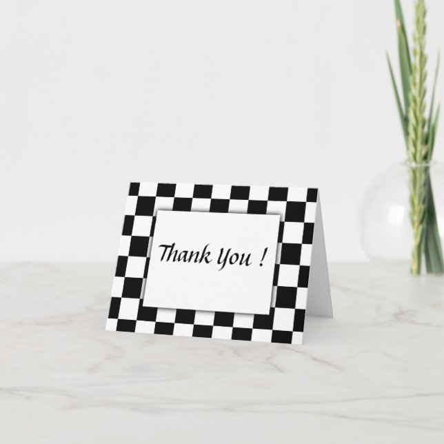 Chequered Flag Thank You Card Blank Inside (Front)