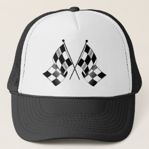 chequered flag trucker hat