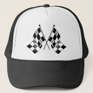 chequered flag trucker hat