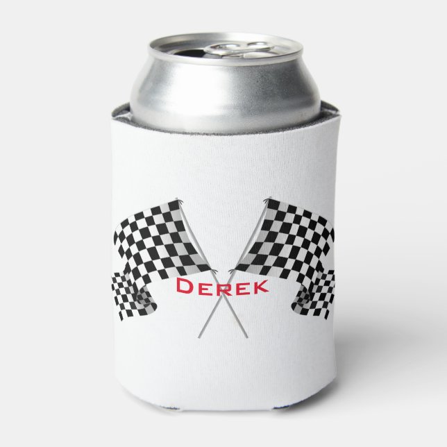 Chequered Flags Design Can Cooler (Can Front)