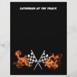 Chequered flags on fire flyer<br><div class="desc">Chequered flags on fire great flyer to advertise a day at the track.</div>