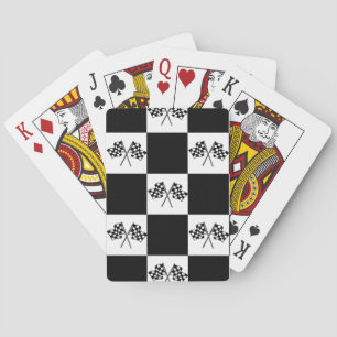 Chequered Flags winners race car fans for man cave Playing Cards