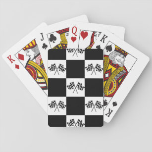 Chequered Flags winners race car fans for man cave Playing Cards