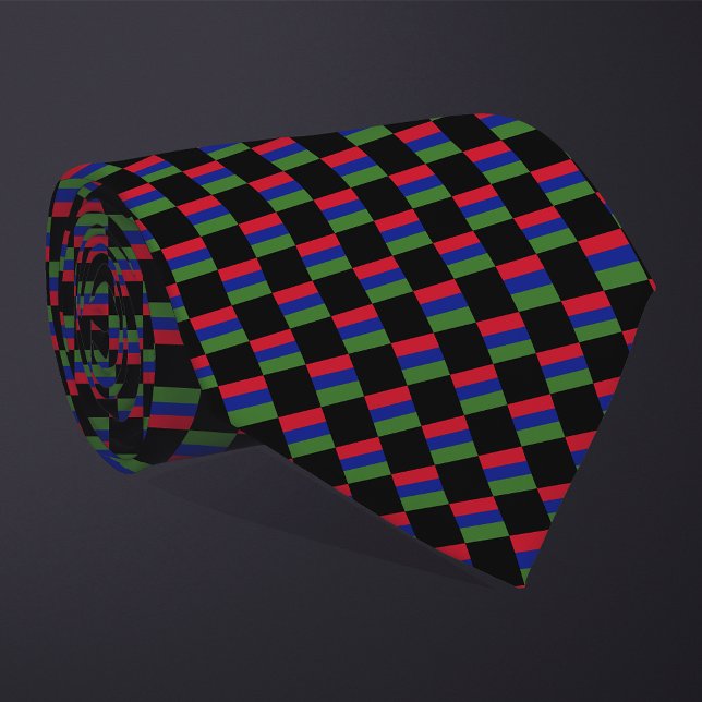 Chequered Gambia Flag Pattern  Tie (Creator Uploaded)