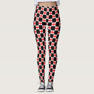 Chequered Georgia Flag Pattern  Leggings