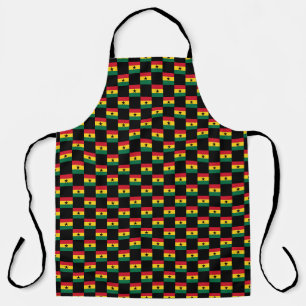 Chequered Ghana Flag Pattern Apron
