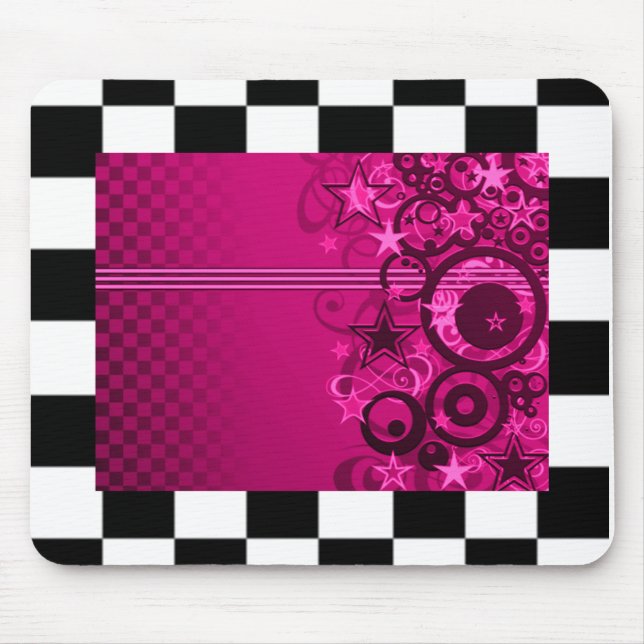 Chequered Graphic Star Mousepad (Front)