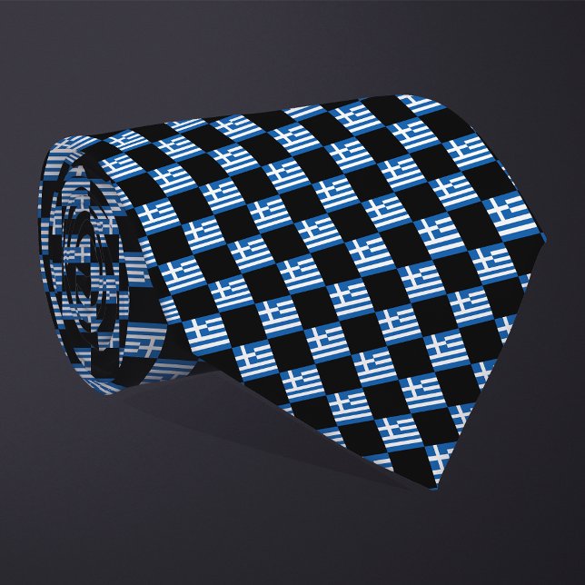 Chequered Greece Flag Pattern  Tie (Creator Uploaded)