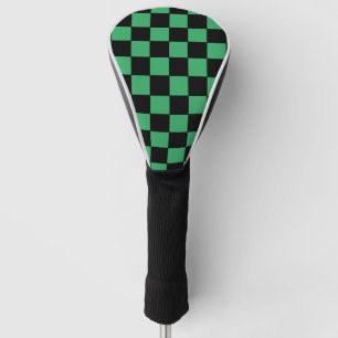 Chequered Green and Black Golf Head Cover