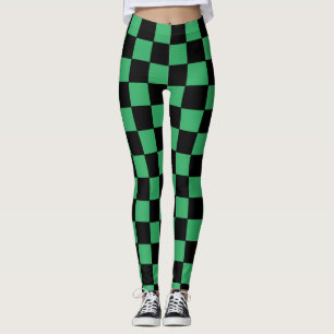 Chequered Green and Black Leggings