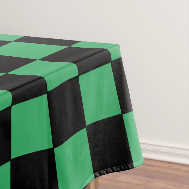 Chequered Green and Black Tablecloth (In Situ)