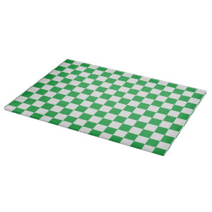 Chequered Green and White Cutting Board