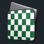 Chequered Green and White Laptop Sleeve<br><div class="desc">Cool simple green and white chequered pattern is made of rows of alternating white and green squares. Feel free to customise the product to make it your own. Digitally created 9000 x 6000 pixel image. Copyright ©2013 Claire E. Skinner, All rights reserved. To see this design on other items, click...</div>