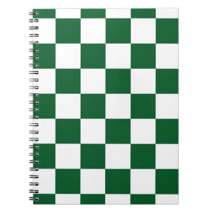 Chequered Green and White Notebook