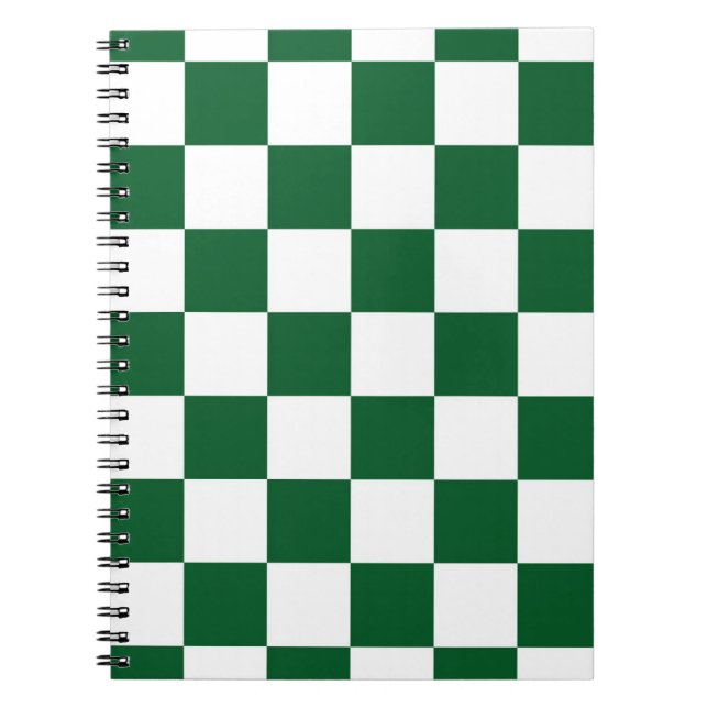 Chequered Green and White Notebook (Front)