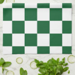 Chequered Green and White Tea Towel<br><div class="desc">Cool simple green and white chequered pattern is made of rows of alternating white and green squares. Feel free to customise the product to make it your own. Digitally created 9000 x 6000 pixel image. Copyright ©2013 Claire E. Skinner, All rights reserved. To see this design on other items, click...</div>