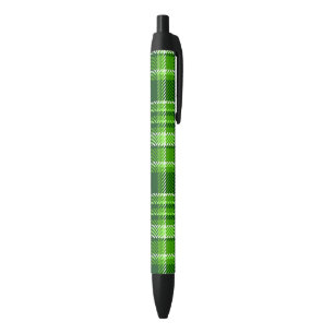 Chequered Green Colour Pattern Black Ink Pen