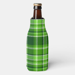 Chequered Green Colour Pattern Bottle Cooler
