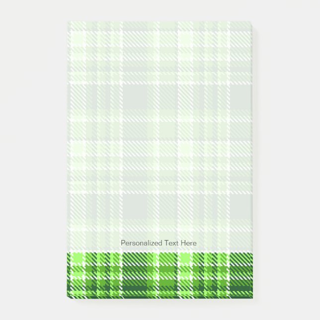 Chequered Green Colour Pattern Post-it Notes (Front)