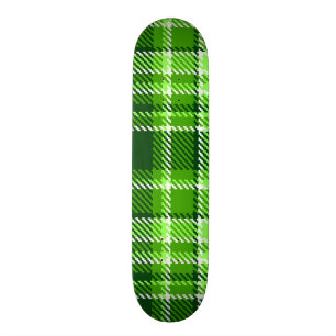 Chequered Green Colour Pattern Skateboard