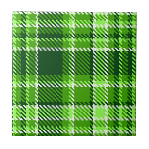 Chequered Green Colour Pattern Tile
