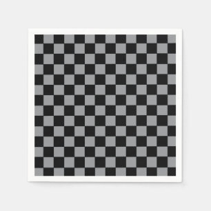 Chequered Grey and Black  Napkin