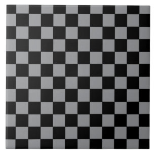 Chequered Grey and Black  Tile