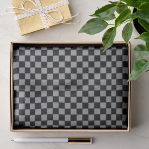Chequered Grey and Black Tissue Paper