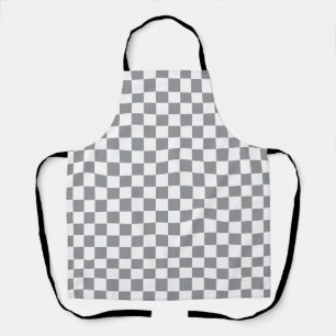 Chequered Grey and White Apron