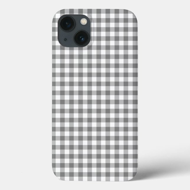 Chequered Grey and White Case-Mate iPhone Case (Back)
