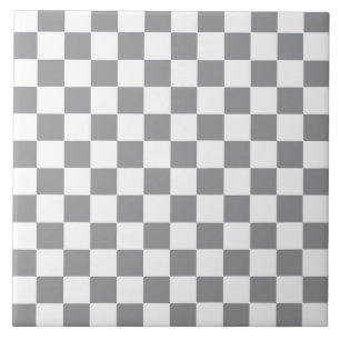 Chequered Grey and White Tile