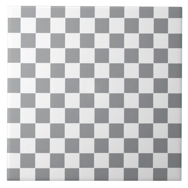 Chequered Grey and White Tile (Front)