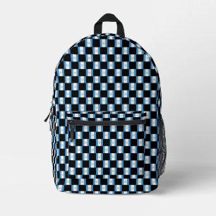 Chequered Guatemala Flag Pattern Printed Backpack