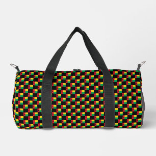 Chequered Guinea-Bissau Flag Pattern Duffle Bag