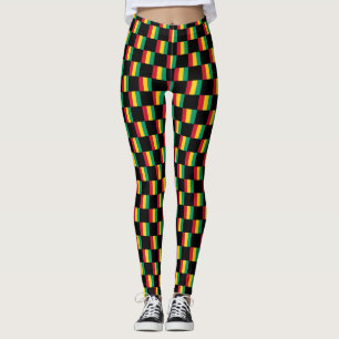 Chequered Guinea Flag Pattern Leggings