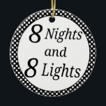 Chequered Hanukkah Ceramic Tree Decoration<br><div class="desc">Use this chequered ornament to decorate a garland or use as an embellishment on a Hanukkah gift.</div>