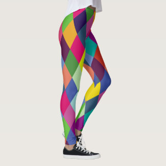 Chequered Harlequin Rainbow Colourful  Leggings