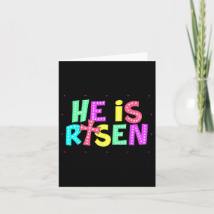 Chequered He Is Risen Jesus Christian Easter Kids Card