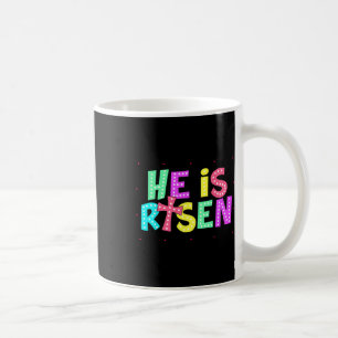 Chequered He Is Risen Jesus Christian Easter Kids  Coffee Mug