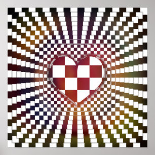 chequered heart poster