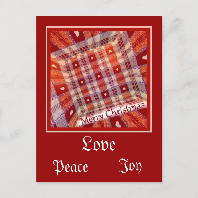 Chequered hearts postcard (Front)