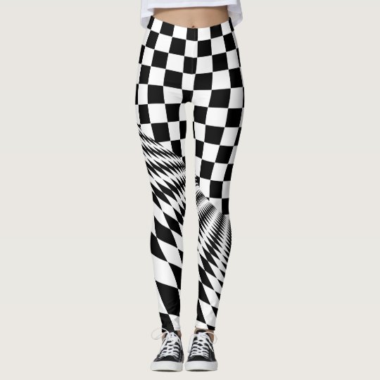 Chequered hipster leggings yoga pants