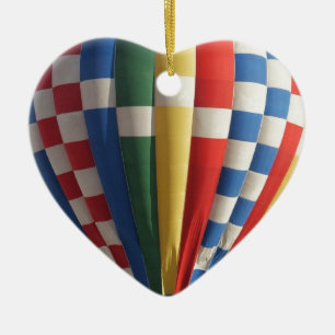 Chequered Hot Air Balloon New Mexico Ceramic Tree Decoration