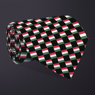 Chequered Hungary Flag Pattern  Tie
